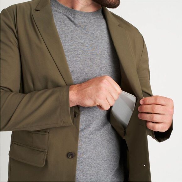 Kit & Ace Commute Navigator Collection Green Zipped Pockets Blazer Jacket - Picture 2 of 13